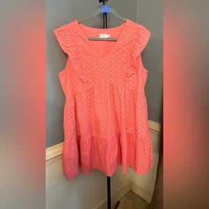 Time and Tru Coral Sleeveless Dress pockets